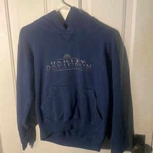 Harley Davidson Hoodie, Dark Blue, Vintage, distressed, NO stains